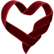 heart with a soft velvet ribbon sticker