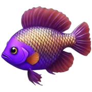 Purple peacock fish sticker