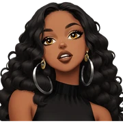 dark beauty portrait with earrings sticker
