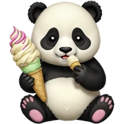 Panda eating ice cream sticker