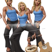 girl band with instruments sticker