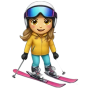 girl on a ski sticker