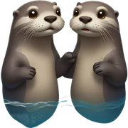 otters holding hands swimming  sticker