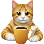 books, coffee, cat  sticker