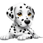 Dalmatian puppy laying sticker