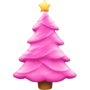 Pink Christmas tree sticker