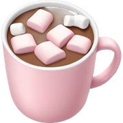 Light Pink mug of hot chocolate with marshmallows  sticker
