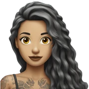 tattooed woman very attractive long hair sticker