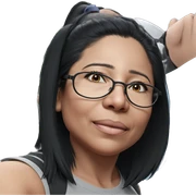 girl with black hair wearing glasses sticker