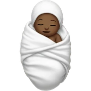 Sleeping light black baby with white swaddle sticker