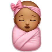 sleeping baby with pink bow on head pink blanket  sticker