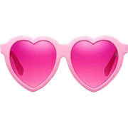 Heart shape pink sunglasses sticker
