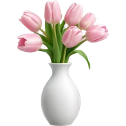 Light pink tulips in white vase sticker