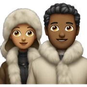 couple in fur coat sticker