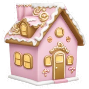light pink and gold and white gingerbread house sticker