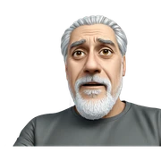 white haired old man portrait sticker