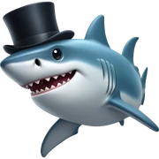 Shark with a top hat sticker
