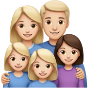 Family with 4 members two daughters 
 sticker
