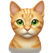 light orange/cream colored cat with green eyes and tipped left ear sticker