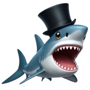 Shark with a top hat sticker