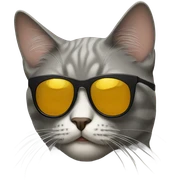 Cat with sunglasses sticker
