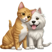 Cat and dog sticker