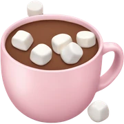 Light Pink mug of hot chocolate with marshmallows  sticker
