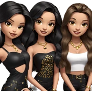 smiling girls with stylish accessories sticker