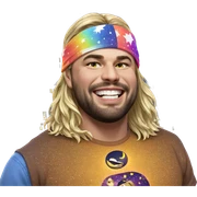 blonde boy smiles under stars sticker