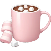 Light Pink mug of hot chocolate with marshmallows  sticker