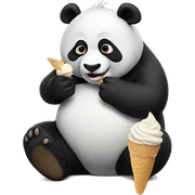 Panda eating ice cream sticker