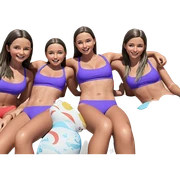 four girls in swimsuits outdoors sticker