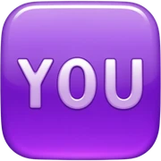 shiny purple text saying "YOU" sticker
