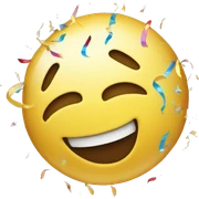 Celebration smiley face sticker