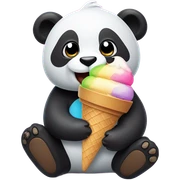 Panda eating ice cream sticker