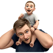 father and son joyfully bonding sticker