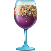 wineglass with colorful sprinkles on the edges sticker