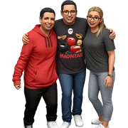 friends in casual style sticker