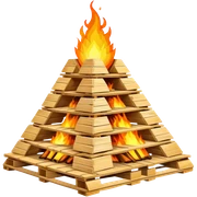 Huge bonfire made out of pallets in a pyramid shape sticker