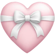 Pastel pink heart with white bow sticker