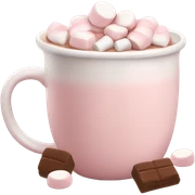 Light Pink mug of hot chocolate with marshmallows sticker