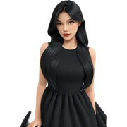 girl in black dress indoors sticker