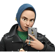 boy in leather jacket with jewelry sticker