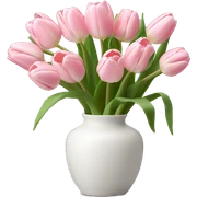 Light pink tulips in white vase sticker