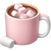 Light Pink mug of hot chocolate with marshmallows  sticker