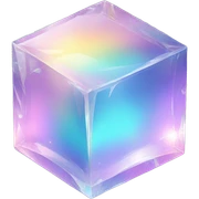 Sparkly glossy Pastel iridescent glass crystal cube sticker