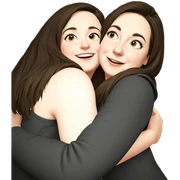 happy girls sharing a hug sticker
