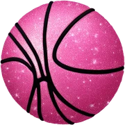 Pink glitter basketball  sticker