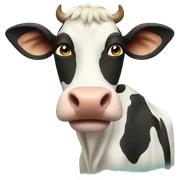 Cow with sunflower  sticker