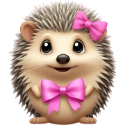 hedgehog with a pink bow sticker
